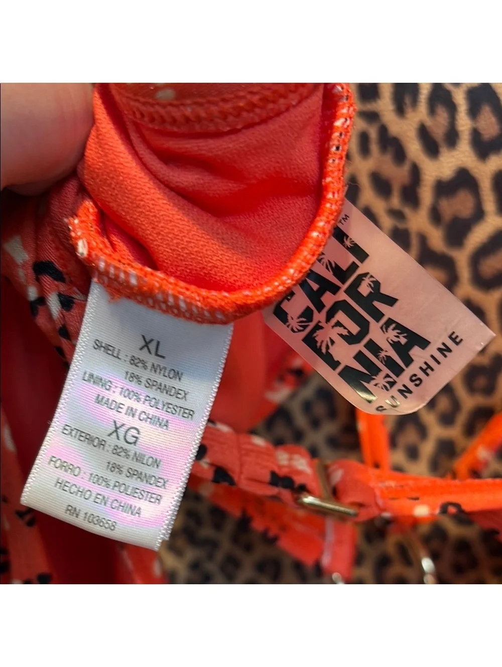 California Sunshine Orange Floral Swimsuit | Size XL